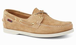 Beige / Brown Sebago Portland Suede Men's Boat Shoes | 80375DUZI