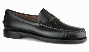 Black Sebago Classic Dan Leather Men's Loafers | 42089WTGL