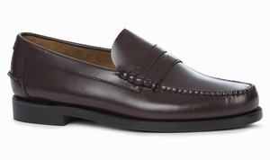 Brown / Burgundy Sebago Classic Dan Leather Men's Loafers | 24037UMHK