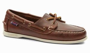 Brown Sebago Jacqueline Waxed Leather Women's Boat Shoes | 06593HZUP
