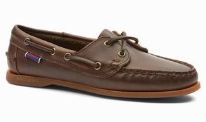 Dark Brown Sebago Jacqueline Waxed Leather Women's Boat Shoes | 62137XSRP